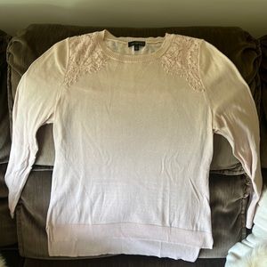 The Limited lace detail lightweight pale pink sweater M